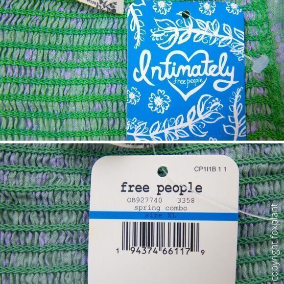 NEW‎ Intimately Free People Caught Up Printed Slip Dress, Green, XL - Picture 14 of 15